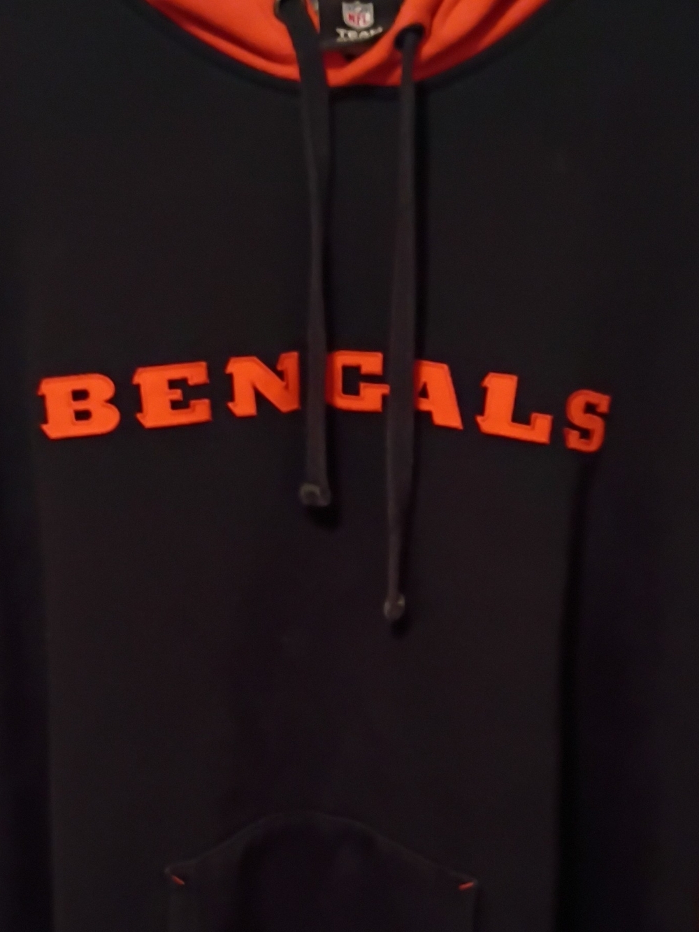 Bench Black Crewneck Sweatshirt with Orange 'BENGALS' Lettering